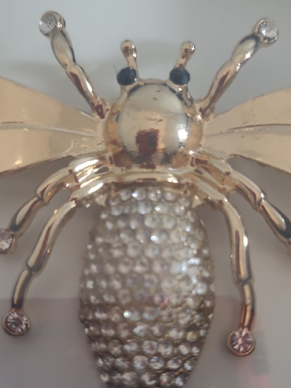 Jones New York Gold Tone Bee Pin with Crystal Body